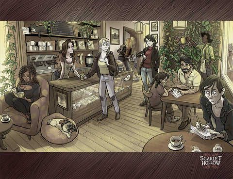 Scarlet Hollow Coffee Shop AU Poster COMPLETE! Shipping Early November 2023